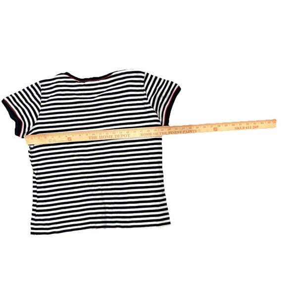 Y2K Liz Claiborne Flag Stripe Baby Tee Women’s L 4th of July Retro Vibes USA - Picture 8 of 8